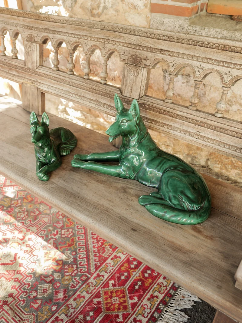 Alix, le duo de statuettes de chiens en céramique N°1185