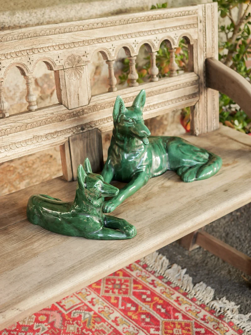 Alix, le duo de statuettes de chiens en céramique N°1185