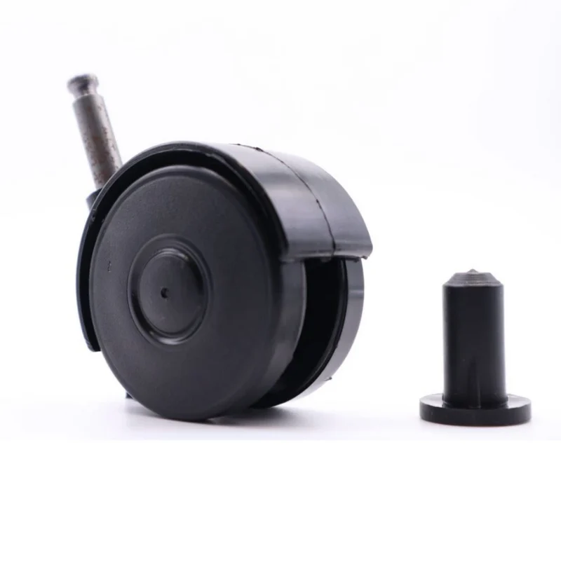 Roulette pivotante pour meuble en plastique avec tige 8 mm et douille - Ø 55 mm