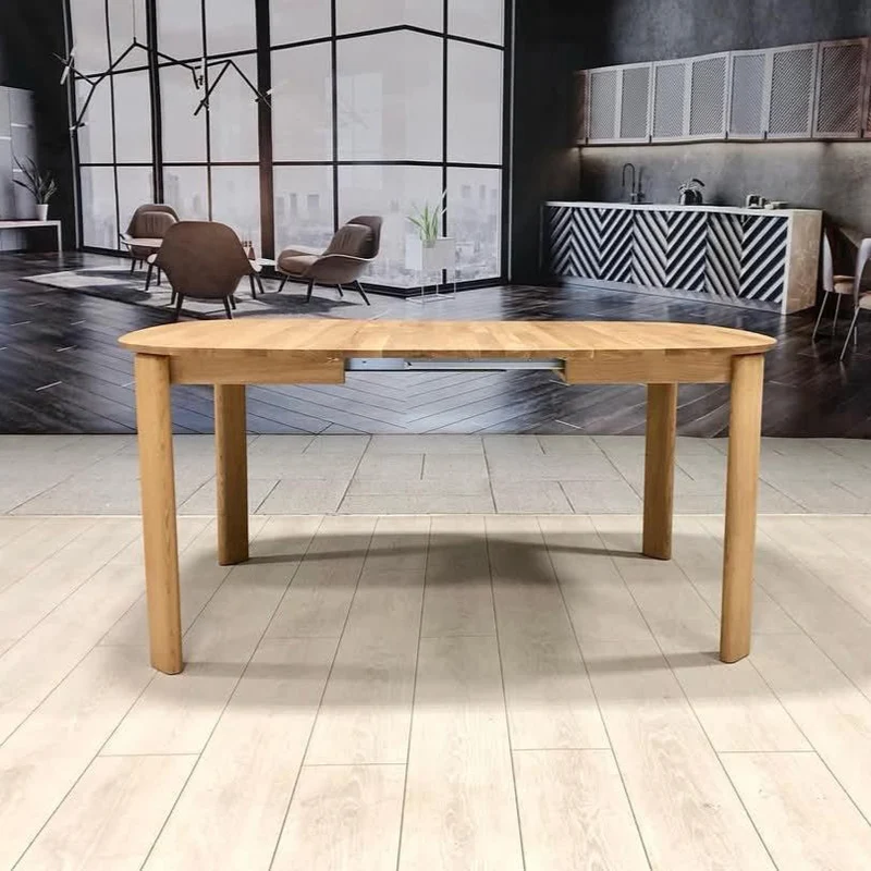 Table de salle à manger ronde à rallonges en chêne massif « Victoria » | NordicStory