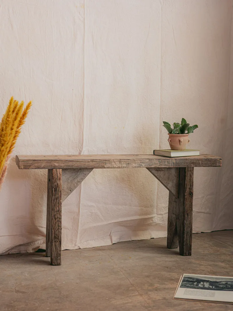 Antoine, le banc de ferme en bois brut blanchi N°505