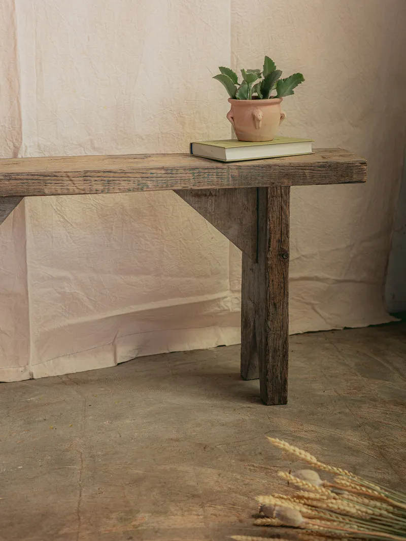 Antoine, le banc de ferme en bois brut blanchi N°505