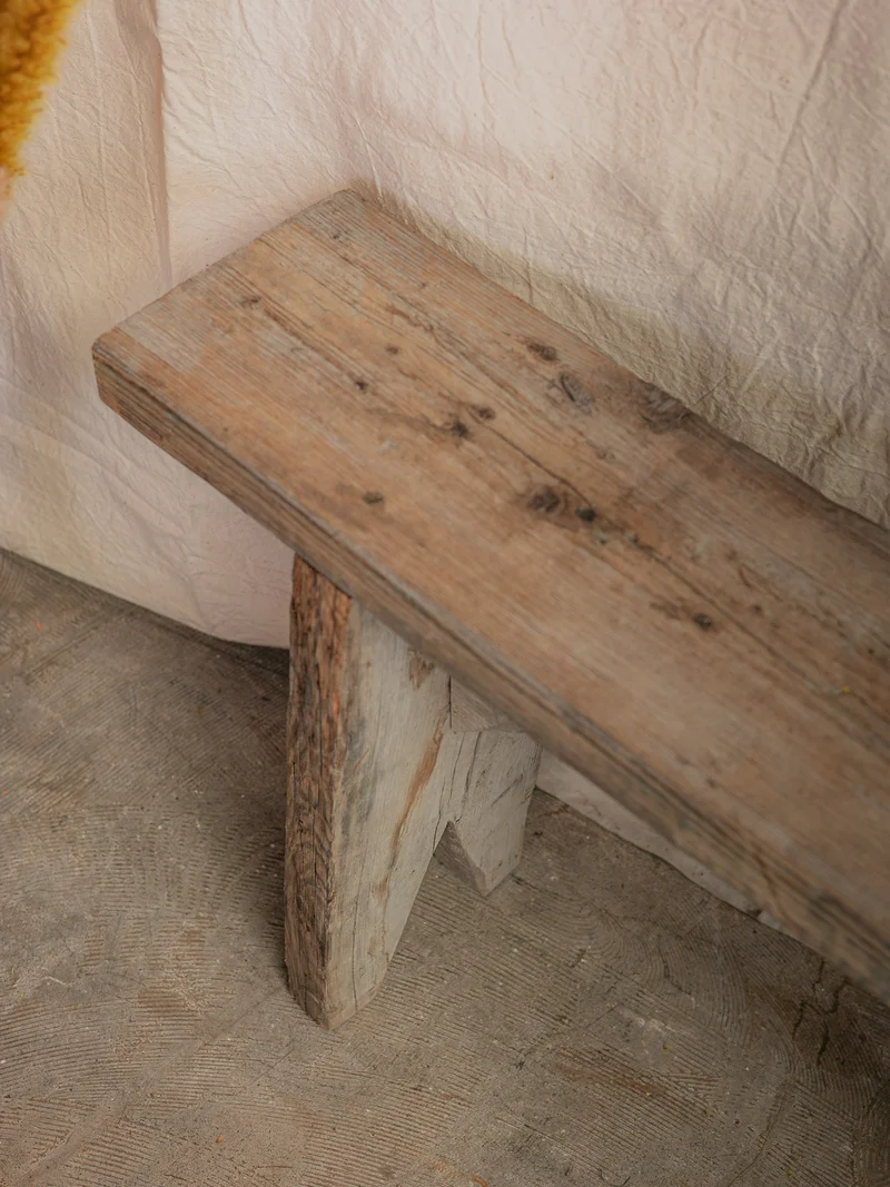 Antoine, le banc de ferme en bois brut blanchi N°505