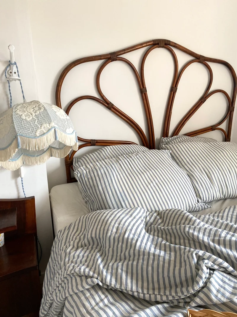 Tête de lit en rotin vintage