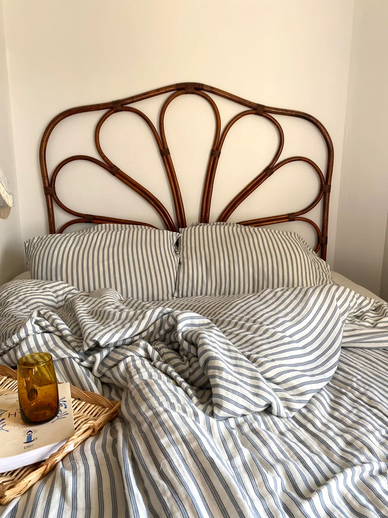 Tête de lit en rotin vintage