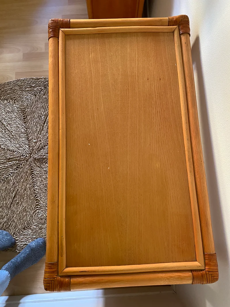 Buffet en rotin et cannage vintage