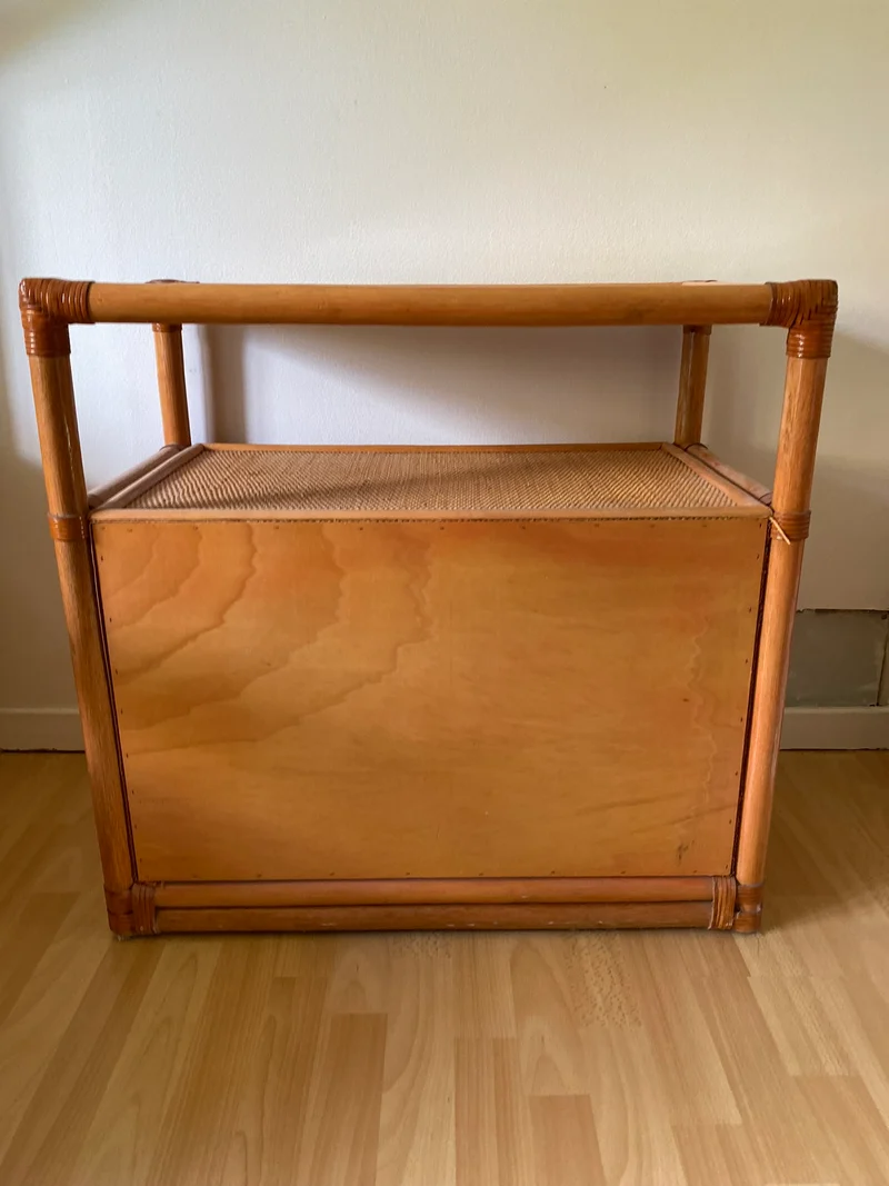Buffet en rotin et cannage vintage