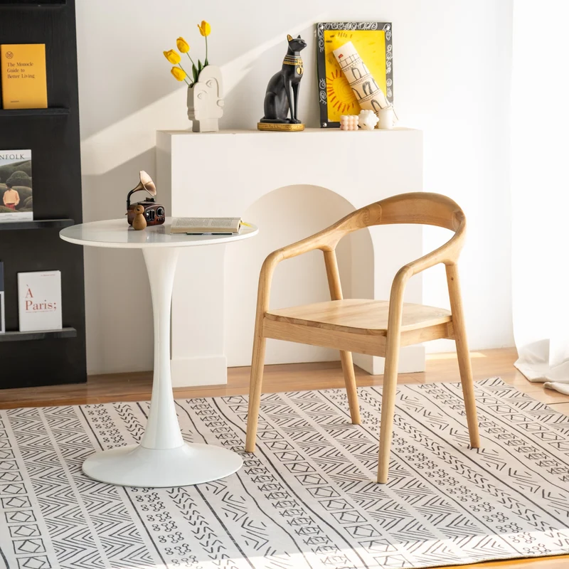 Chaise repas avec accoudoirs en frêne naturel