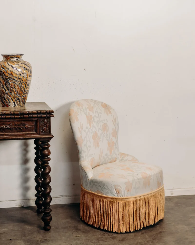 Ernest, le fauteuil crapaud en jacquard fleuri N°1597