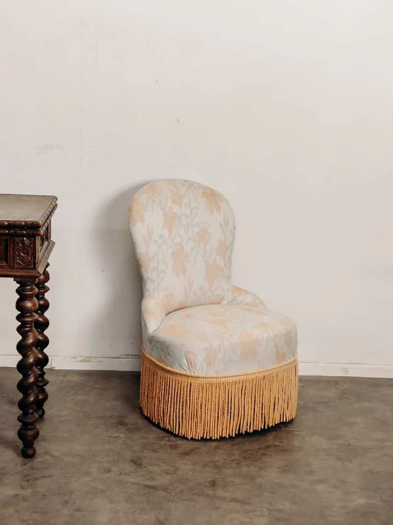 Ernest, le fauteuil crapaud en jacquard fleuri N°1597