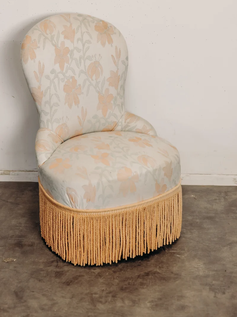Ernest, le fauteuil crapaud en jacquard fleuri N°1597