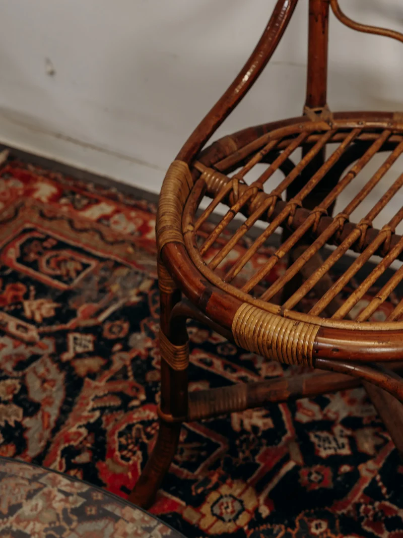 Emmanuel, le lot de 4 chaises en bambou et rotin N°29