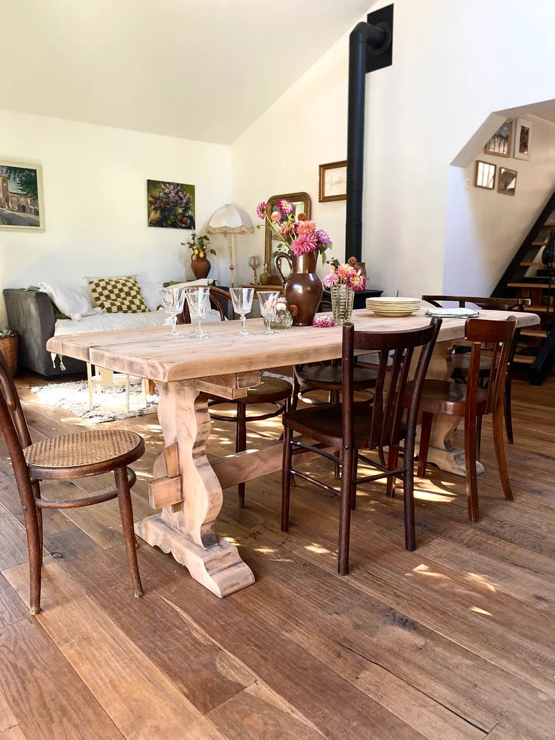Table de monastère en chêne ancien