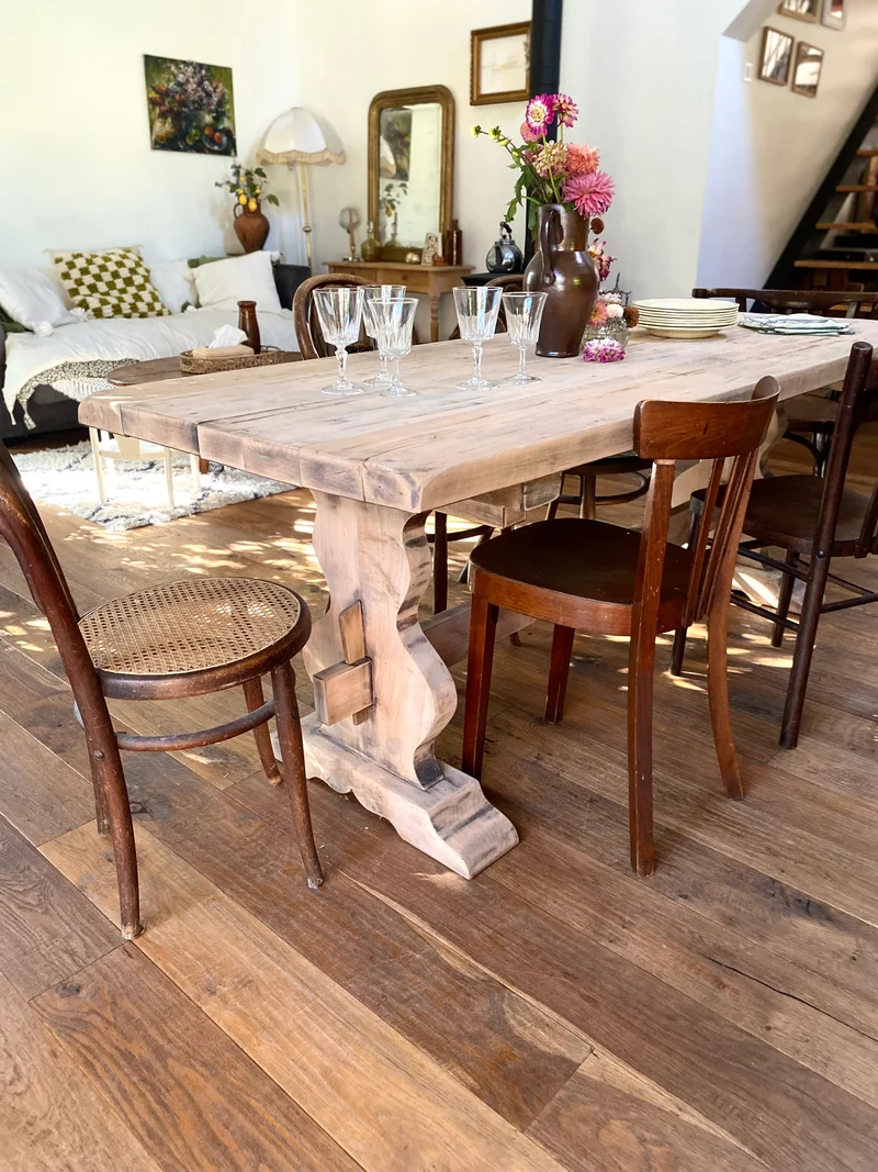 Table de monastère en chêne ancien