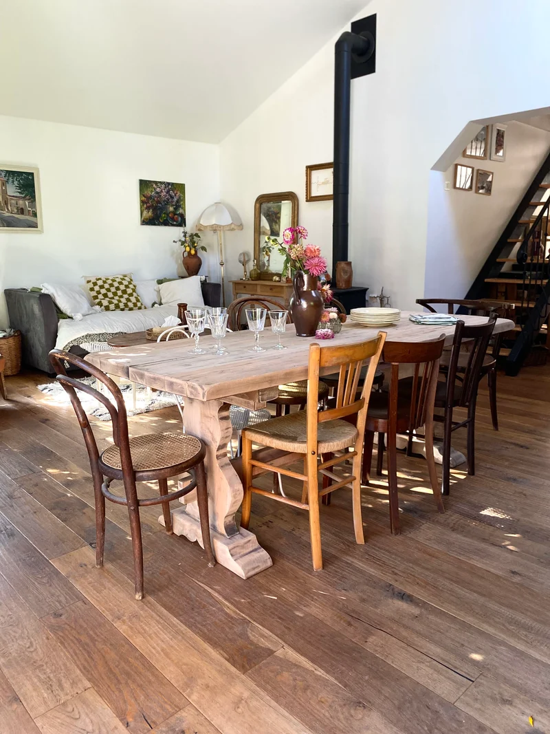Table de monastère en chêne ancien