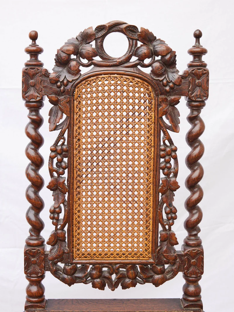Claude, le lot de 4 chaises en chêne et cannage N°1430