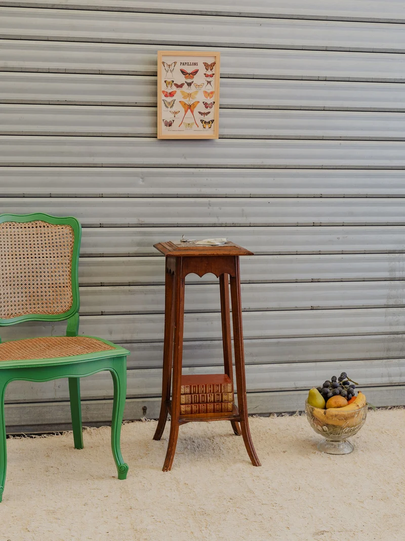 Francine, la sellette en bois et marbre N°1602
