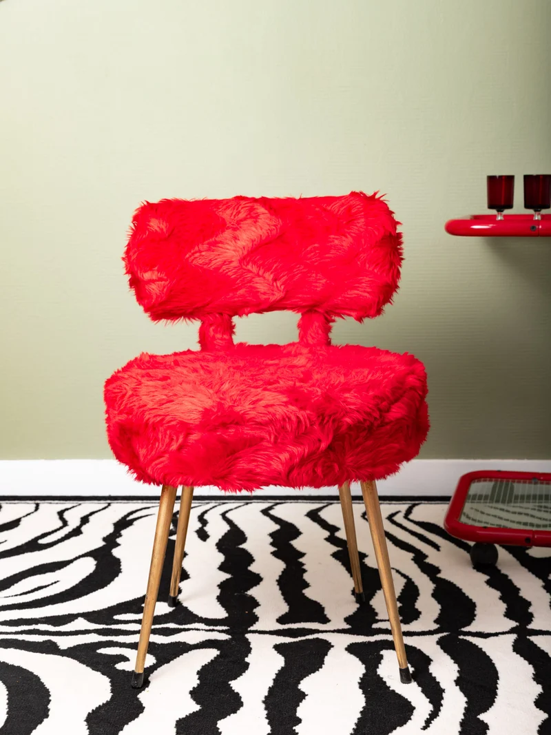Olivia, la paire de deux chauffeuses vintage rouge N°96
