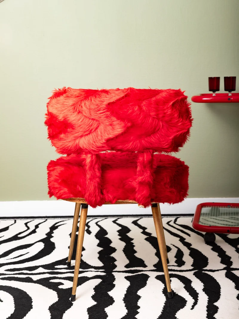 Olivia, la paire de deux chauffeuses vintage rouge N°96