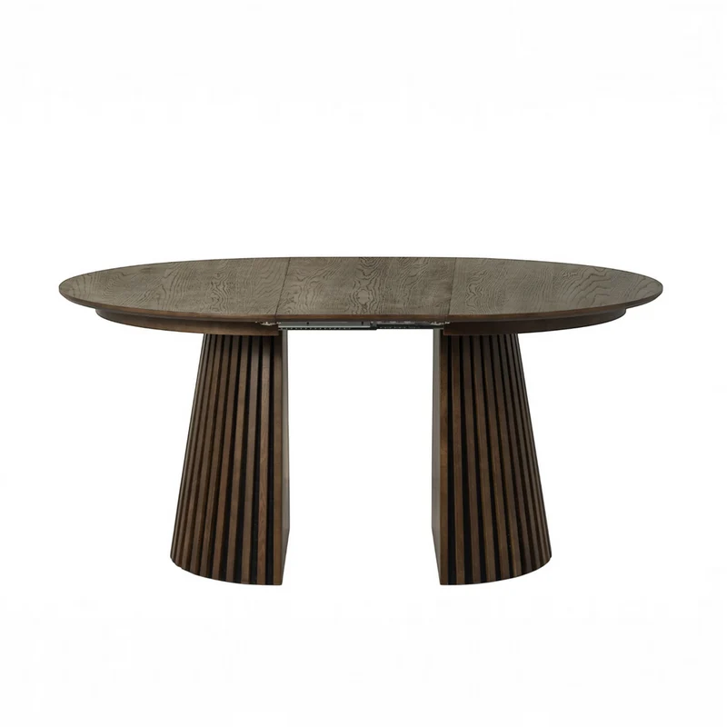 Table repas D120 avec 3 allonges placage Chêne Foncé