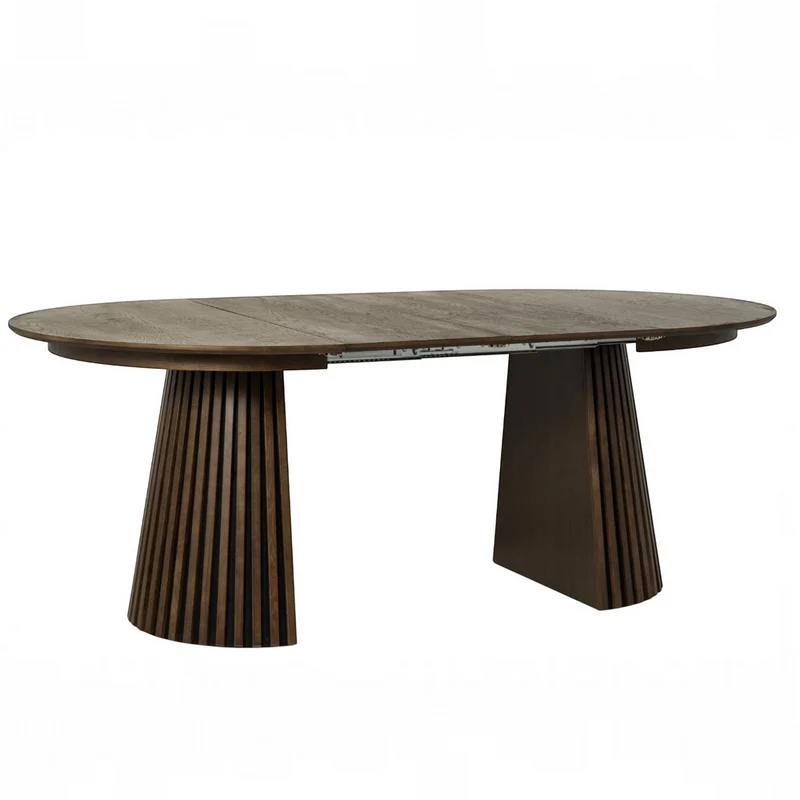 Table repas D120 avec 3 allonges placage Chêne Foncé