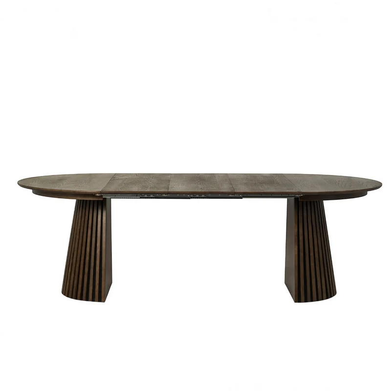 Table repas D120 avec 3 allonges placage Chêne Foncé
