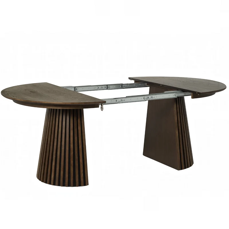 Table repas D120 avec 3 allonges placage Chêne Foncé