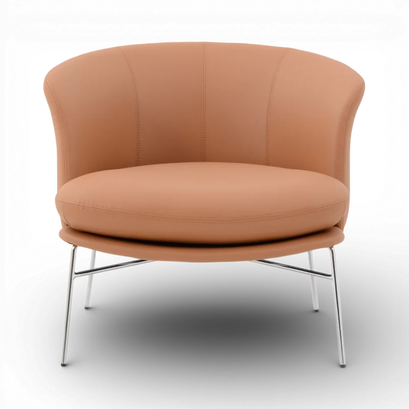 Fauteuil imitation cuir camel