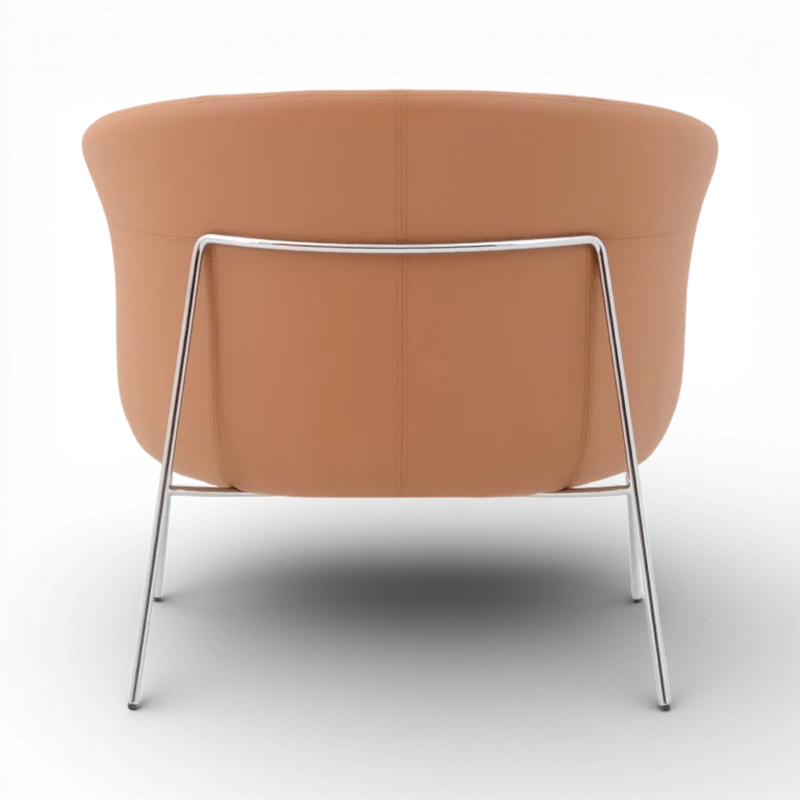 Fauteuil imitation cuir camel