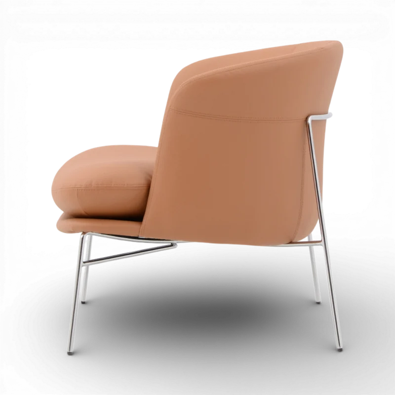 Fauteuil imitation cuir camel