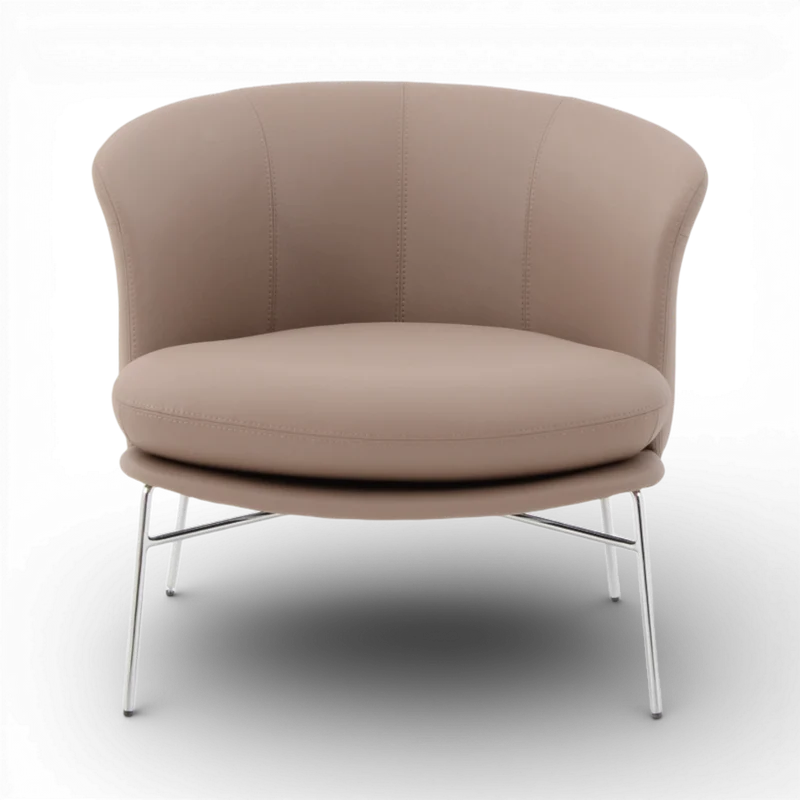 Fauteuil imitation cuir marron clair