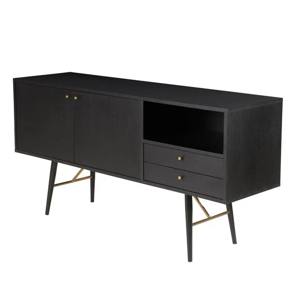 Meuble bas 2 portes, 2 tiroirs, 1 niche