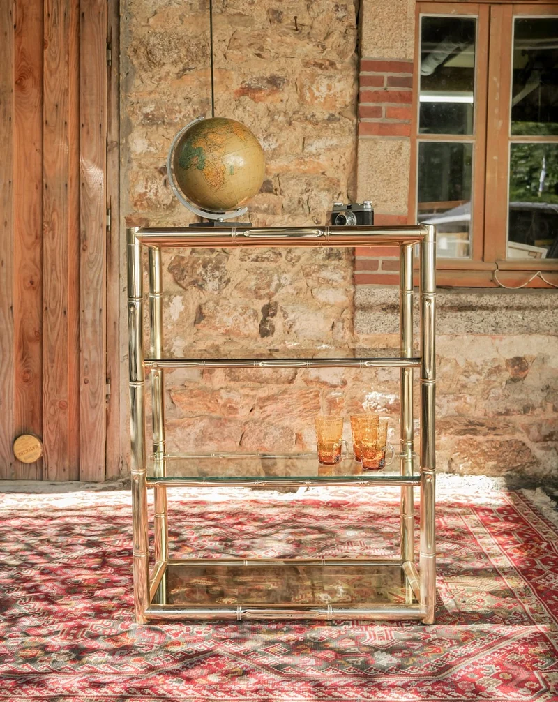 Isabelle, l'étagère vintage dorée N°356