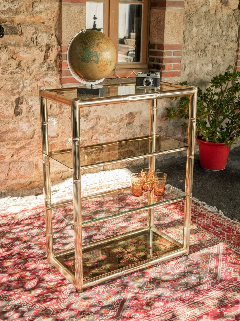 Isabelle, l'étagère vintage dorée N°356