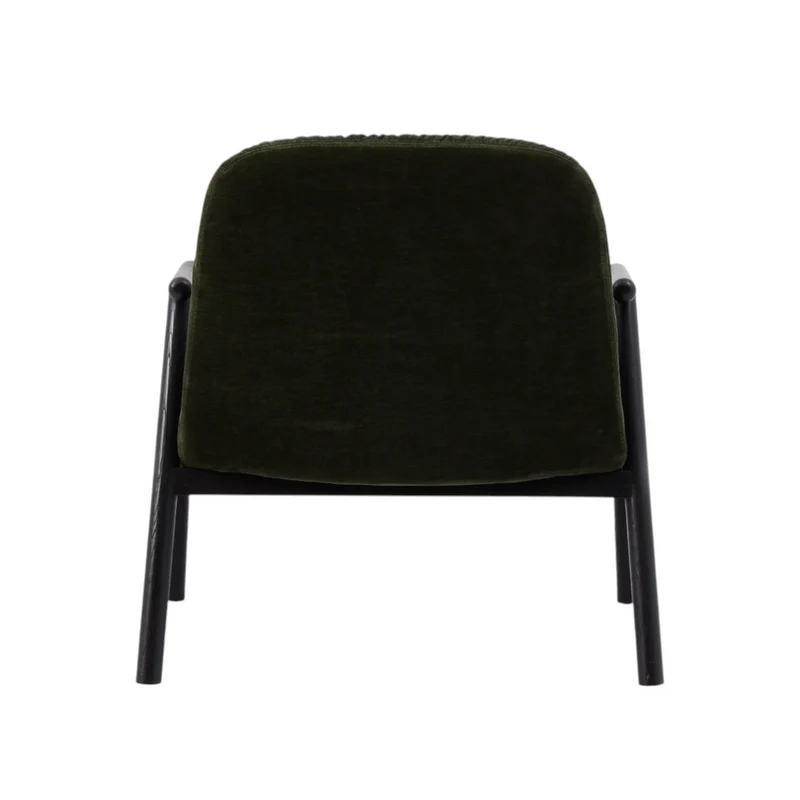 Fauteuil avec accoudoir en tissu vert foncé