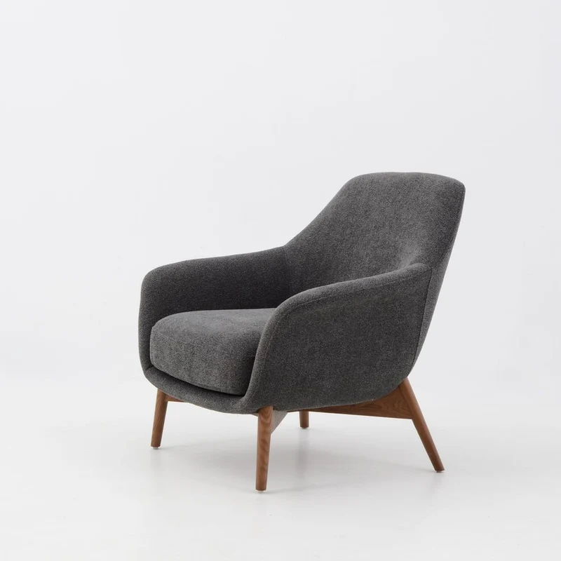 Fauteuil en tissu gris foncé