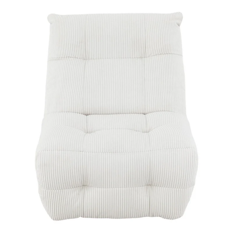 Fauteuil relax velours côtelé blanc