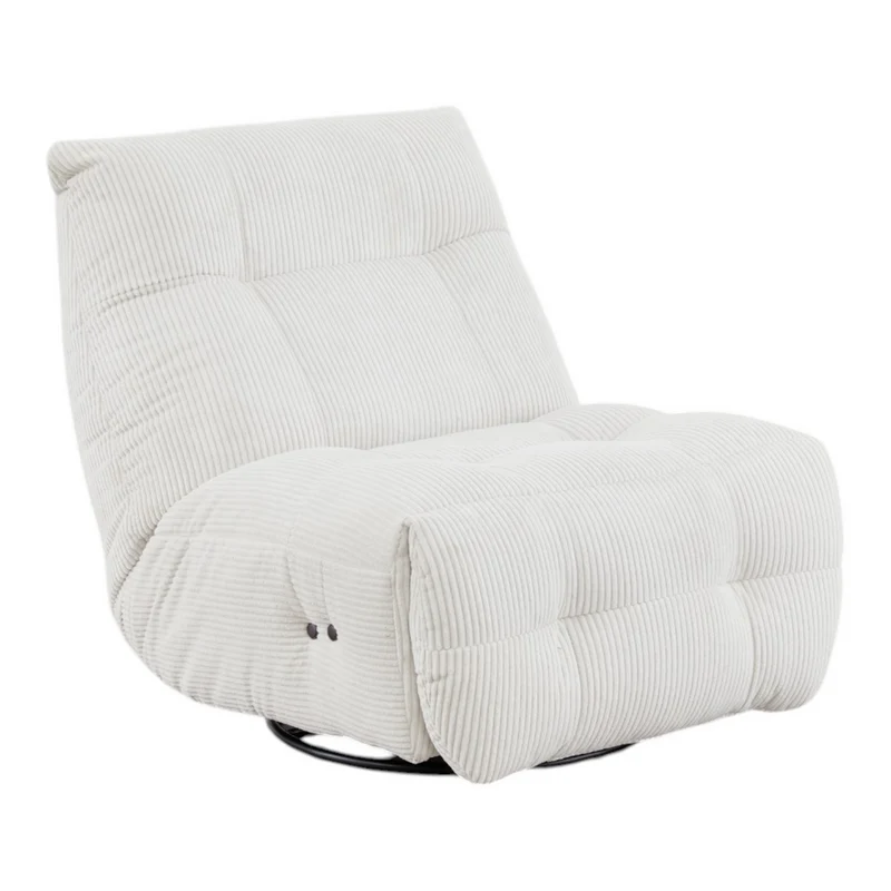 Fauteuil relax velours côtelé blanc