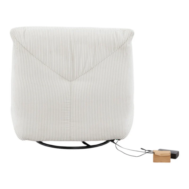 Fauteuil relax velours côtelé blanc