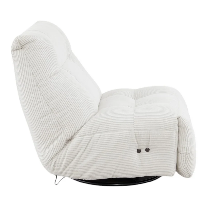 Fauteuil relax velours côtelé blanc