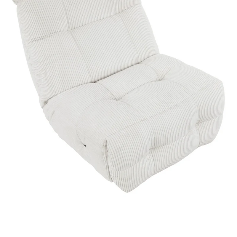 Fauteuil relax velours côtelé blanc