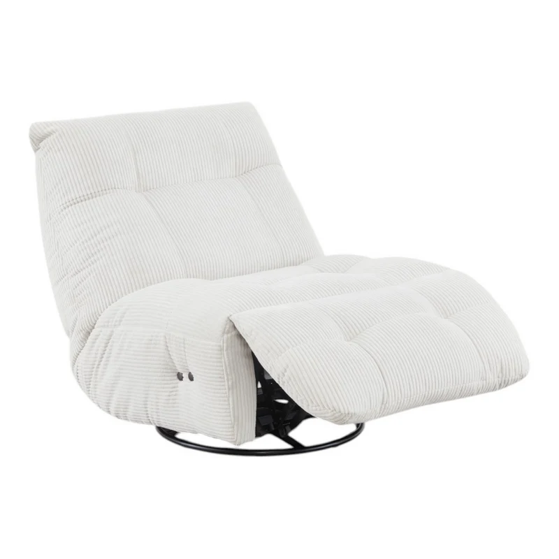 Fauteuil relax velours côtelé blanc