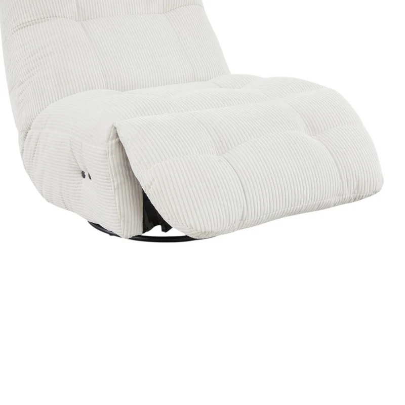 Fauteuil relax velours côtelé blanc