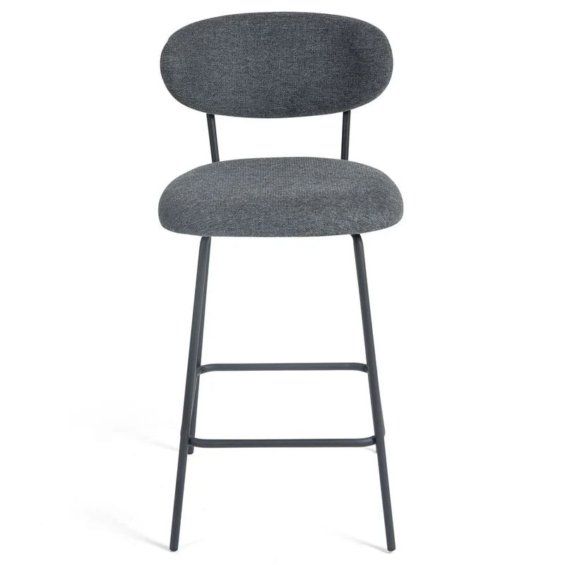 Chaise snack en tissu gris fonce