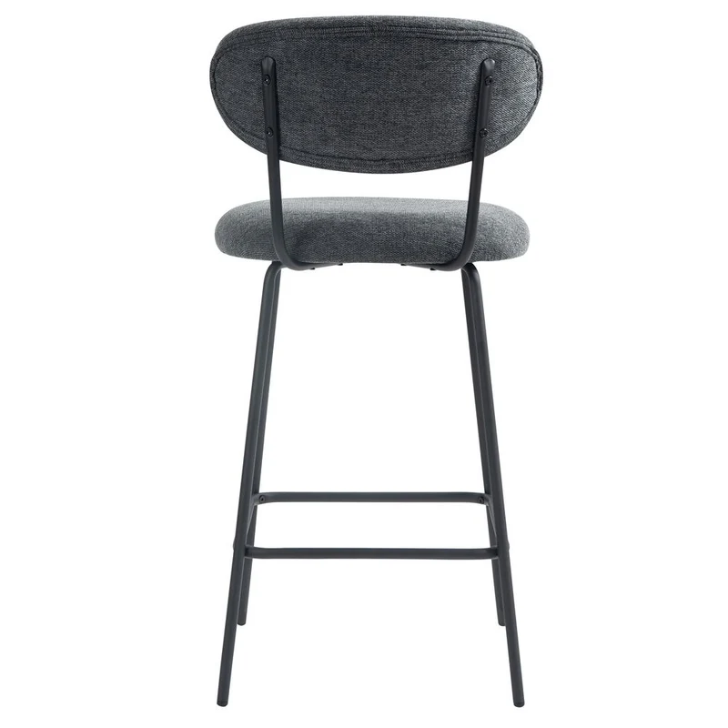 Chaise snack en tissu gris fonce