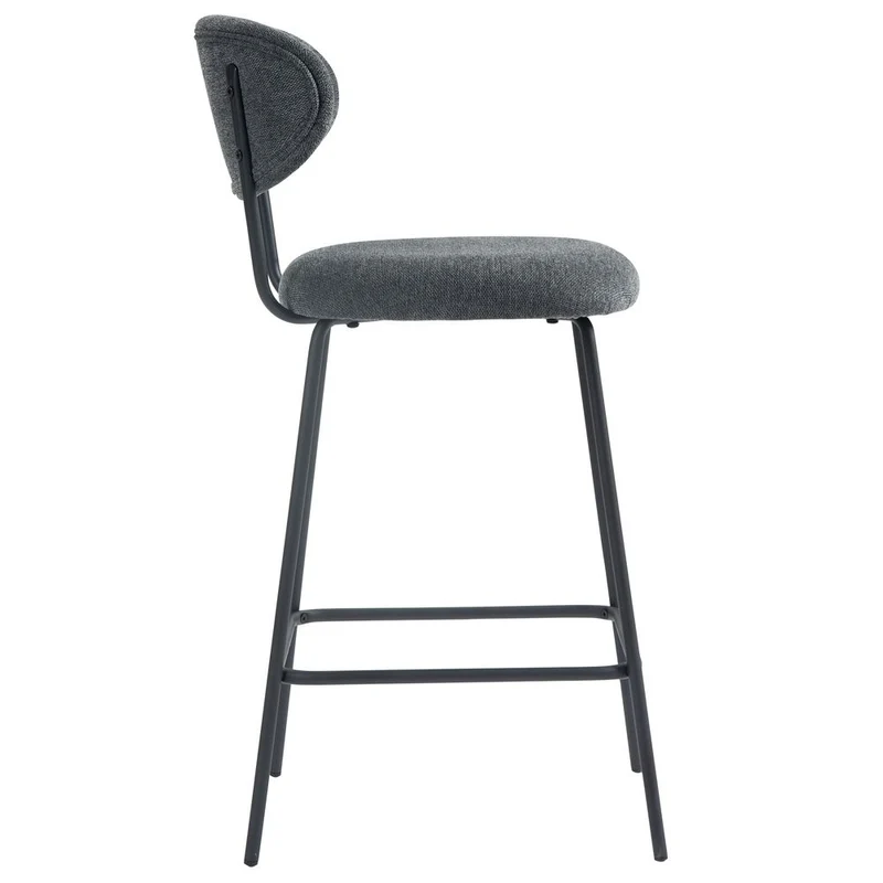 Chaise snack en tissu gris fonce