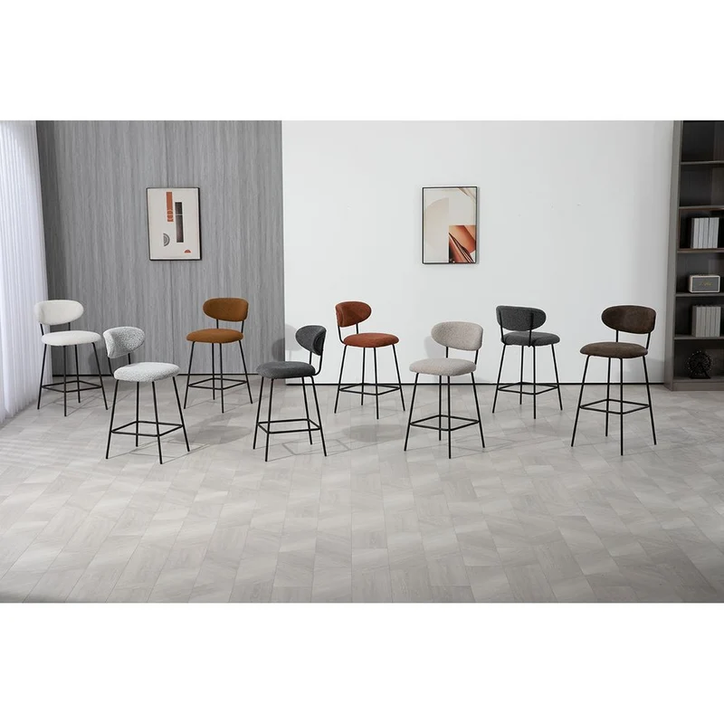 Chaise snack en tissu gris fonce