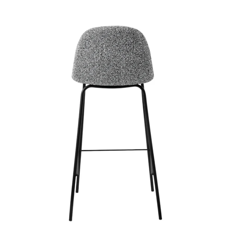Chaise snack en tissu effet chiné gris