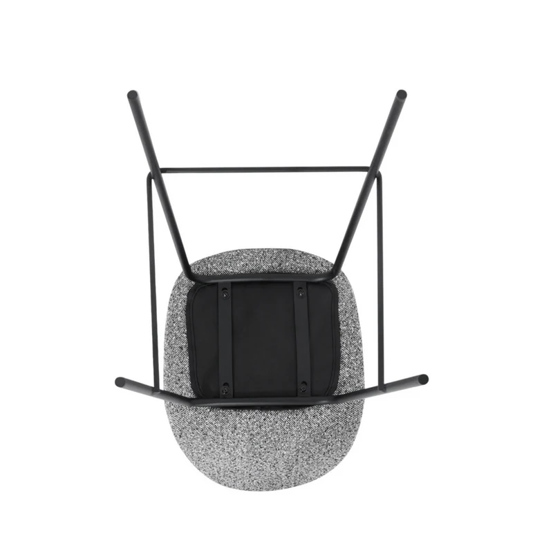 Chaise snack en tissu effet chiné gris