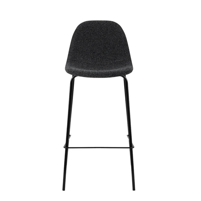 Chaise snack en tissu effet chiné gris foncé